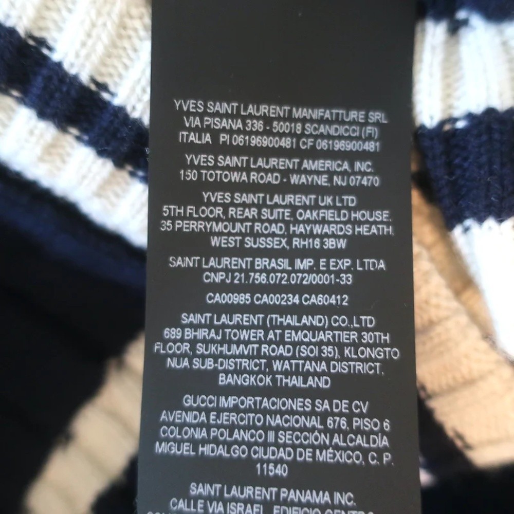 Saint Laurent Cashmere Cable Knit Cardigan Navy Size Small V-Neck Sweater - Picture 10 of 10